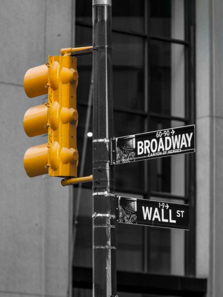 Traffic lights with street signs - New York City art print by Assaf Frank for $57.95 CAD