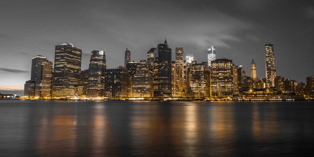 Evening shot of Lower Manhattan skyline, New York art print by Assaf Frank for $57.95 CAD