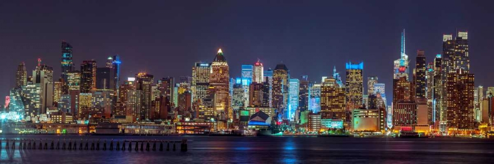 Illuminated Manhattan skyline at twilight - New York City art print by Assaf Frank for $57.95 CAD