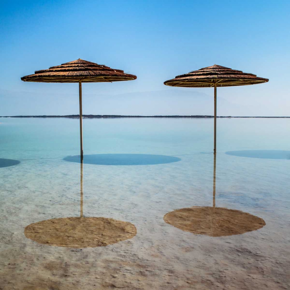 Bathing canopy on the beach on the Dead Sea, Israel art print by Assaf Frank for $57.95 CAD