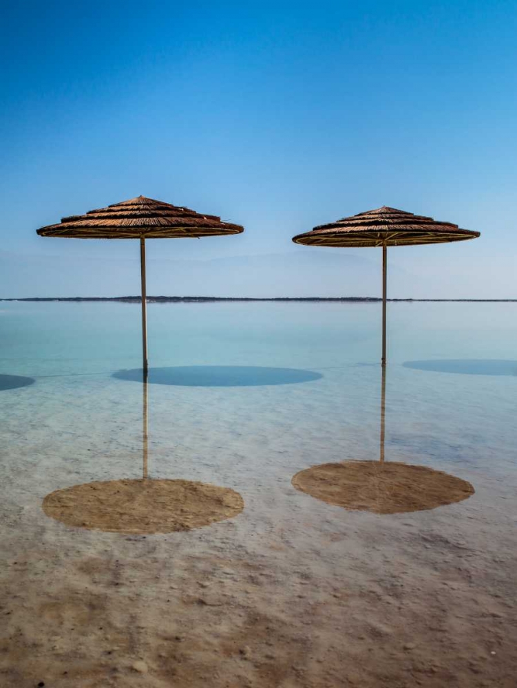 Bathing canopy on the beach on the Dead Sea, Israel art print by Assaf Frank for $57.95 CAD