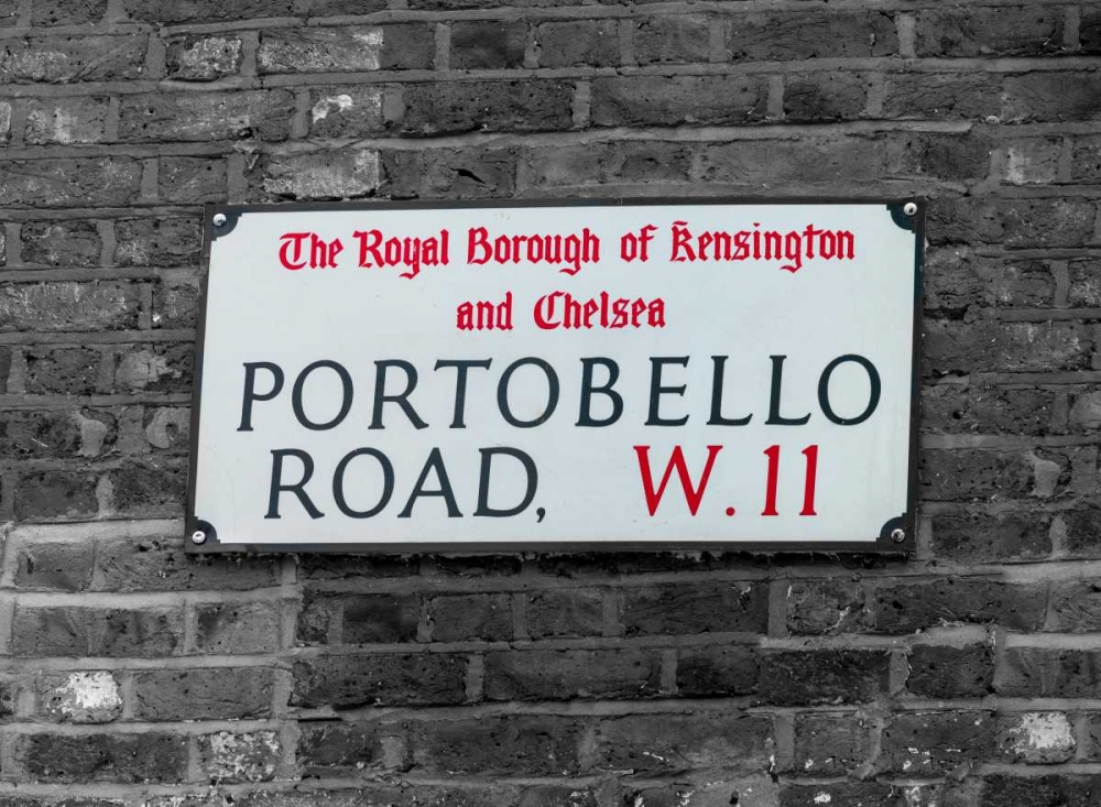 Portobello road sign board on a brick wall, London, UK art print by Assaf Frank for $57.95 CAD