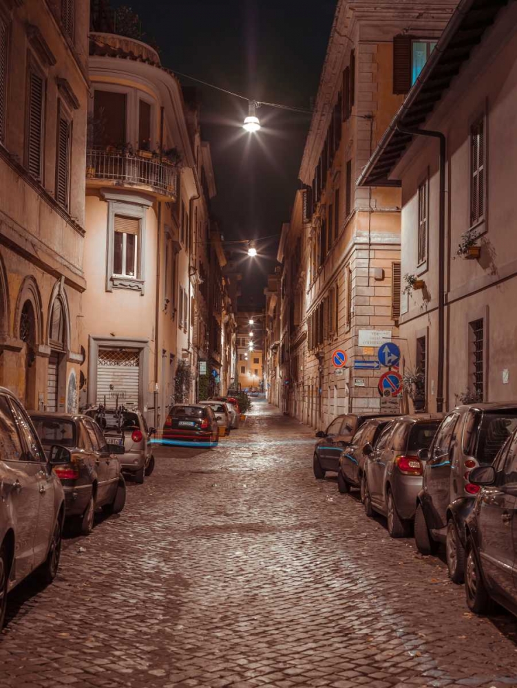 Vehicles parked on narrow city streets of Rome, Italy art print by Assaf Frank for $57.95 CAD