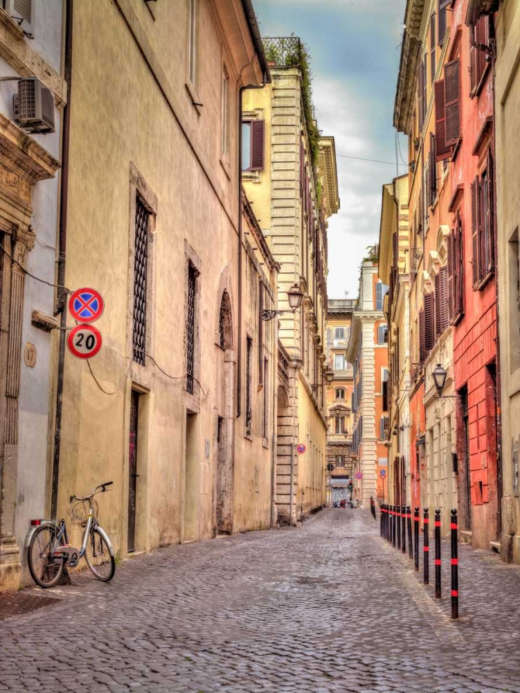 Narrow street through old buildings in Rome, Italy art print by Assaf Frank for $57.95 CAD