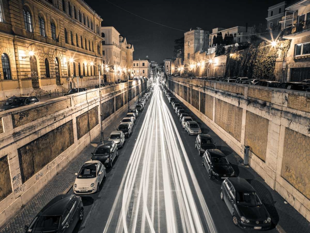 Strip Lights on road, Rome, Italy art print by Assaf Frank for $57.95 CAD