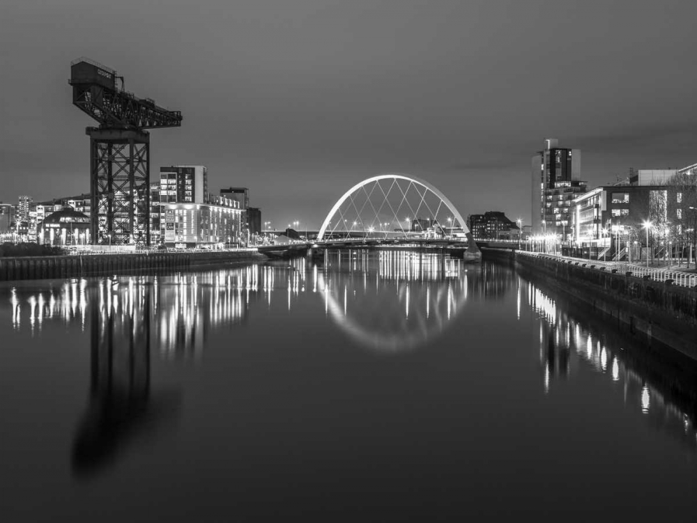 View along the river Clyde at night, Glasgow, FTBR-1806 art print by Assaf Frank for $57.95 CAD