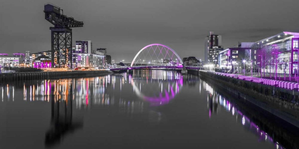 View along the river Clyde at night, Glasgow art print by Assaf Frank for $57.95 CAD