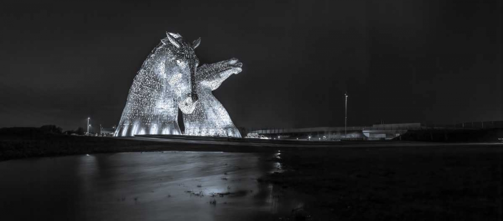 The kelpies horse statue at the Helix park in Falkirk , Scotland art print by Assaf Frank for $57.95 CAD