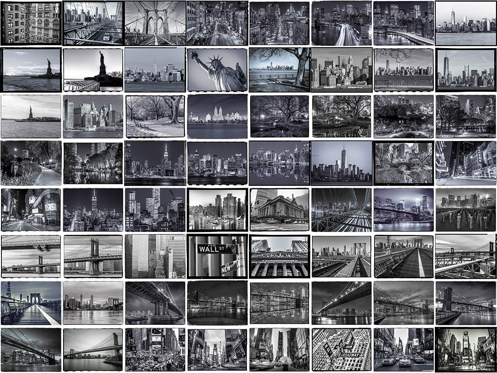 Collage of New York city art print by Assaf Frank for $57.95 CAD