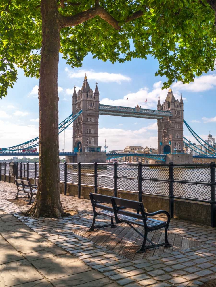Thames promenade with Tower bridge in background, London, UK art print by Assaf Frank for $57.95 CAD