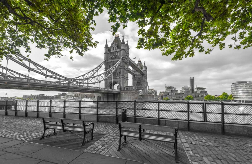 Thames promenade with Tower bridge in background, London, UK art print by Assaf Frank for $57.95 CAD