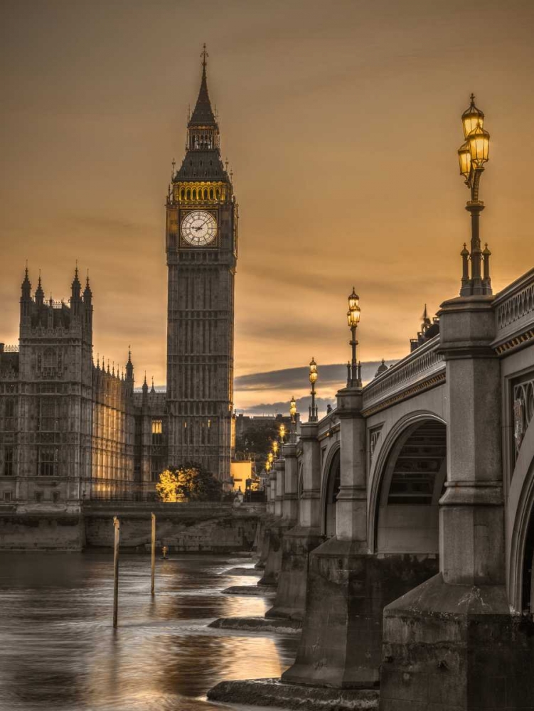 Westminster bridge and Big Ben from Thames promenade, London, UK art print by Assaf Frank for $57.95 CAD