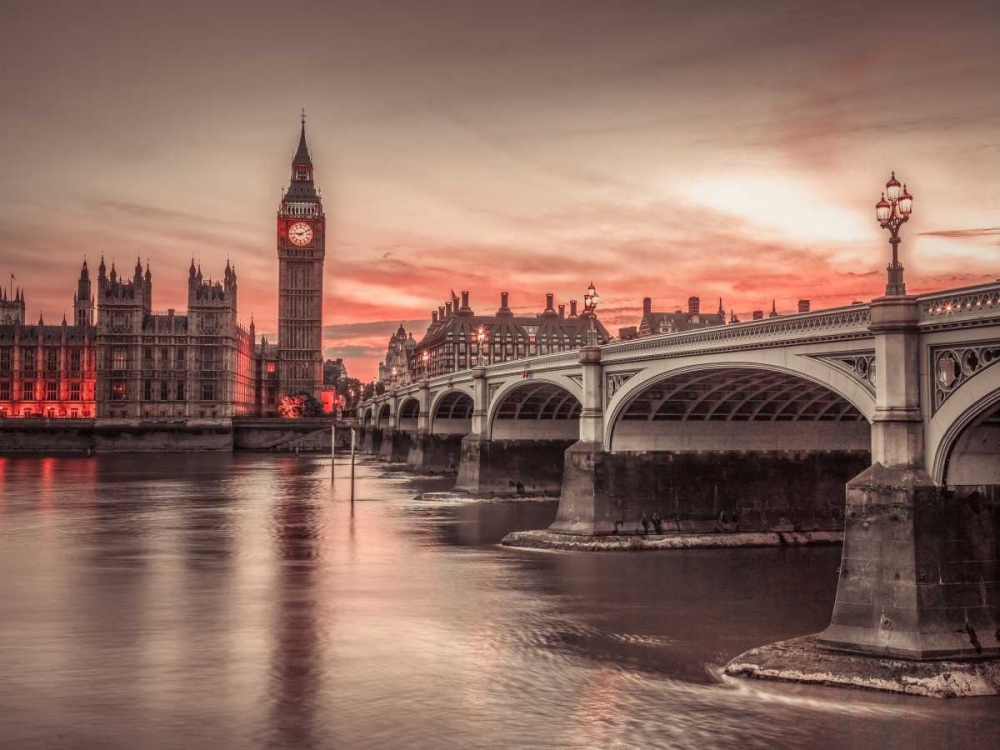 Westminster bridge and Big Ben from Thames promenade, London, UK art print by Assaf Frank for $57.95 CAD