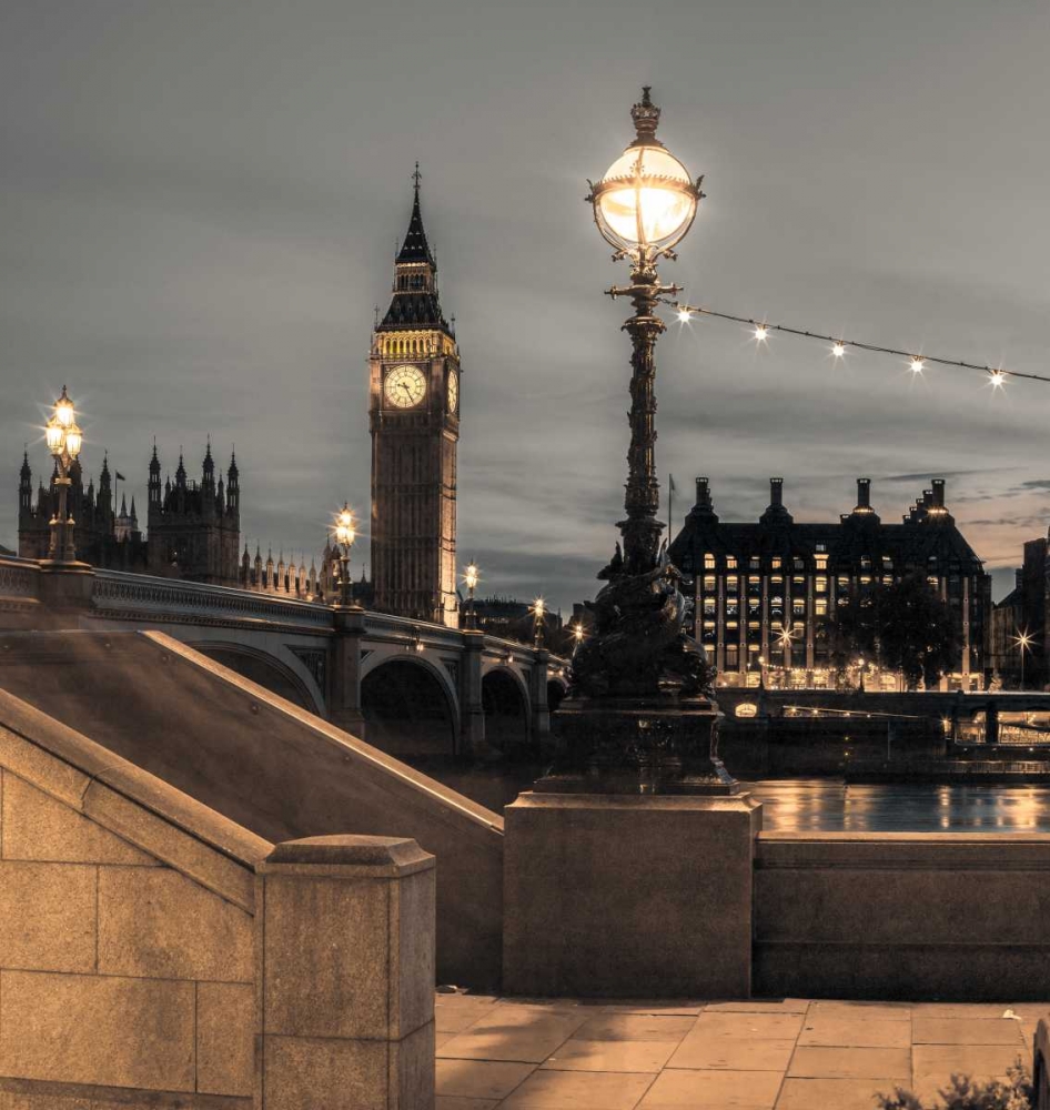 Westminster bridge and Big Ben from Thames promenade, London, UK art print by Assaf Frank for $57.95 CAD