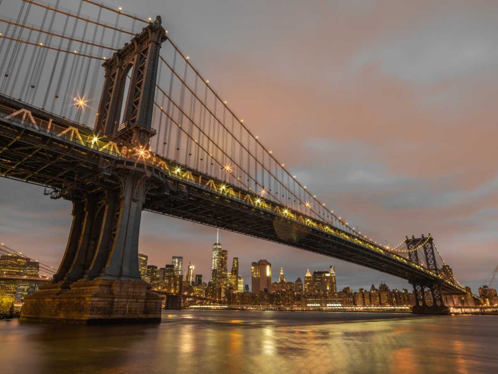 Manhattan bridge and New York city skyline art print by Assaf Frank for $57.95 CAD