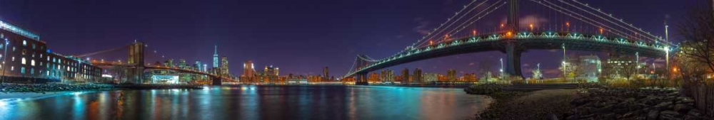 Brooklyn bridge and Manhattan bridge over East river, Lower Manhattan, New York art print by Assaf Frank for $57.95 CAD