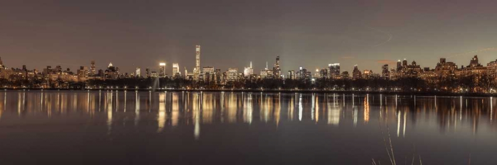 View of New York city skyline from Central park in evening art print by Assaf Frank for $57.95 CAD