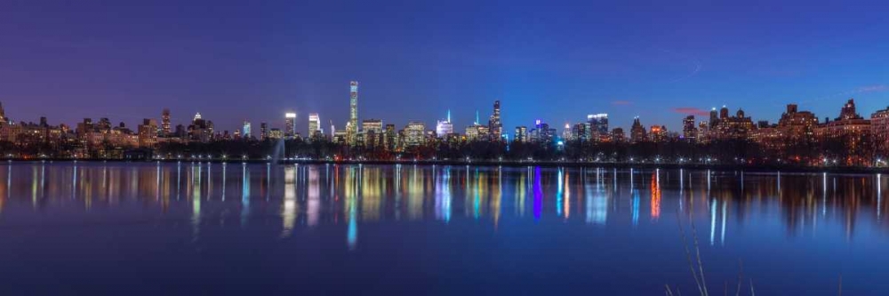 View of New York city skyline from Central park in evening art print by Assaf Frank for $57.95 CAD