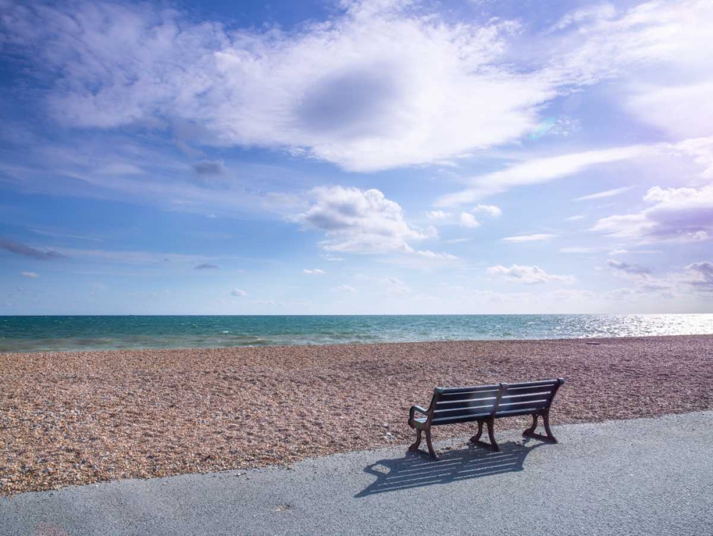 Bench at seaside promenade art print by Assaf Frank for $57.95 CAD