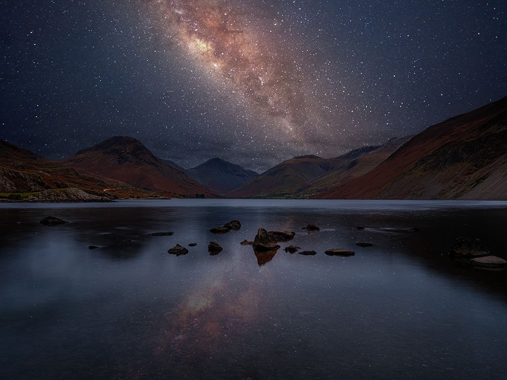 Milky Way across Wastwater,-District art print by Assaf Frank for $57.95 CAD