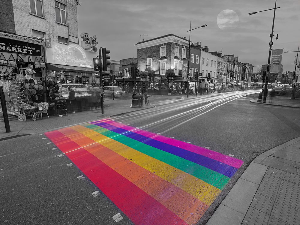 Rainbow zebra crossing, Camden, London art print by Assaf Frank for $57.95 CAD
