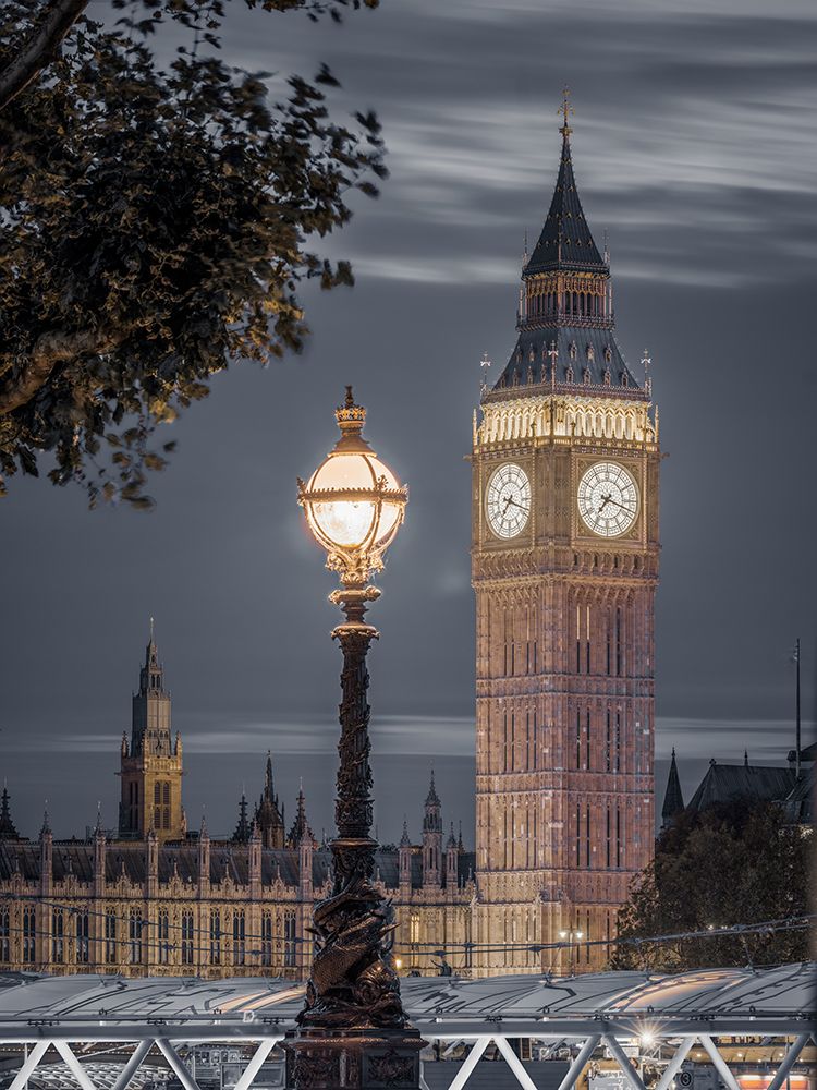 Street lamp and Big Ben in evening, London art print by Assaf Frank for $57.95 CAD