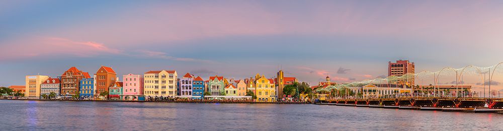 The colorful Dutch architecture of the Willemstad waterfront in Curacao art print by Assaf Frank for $57.95 CAD