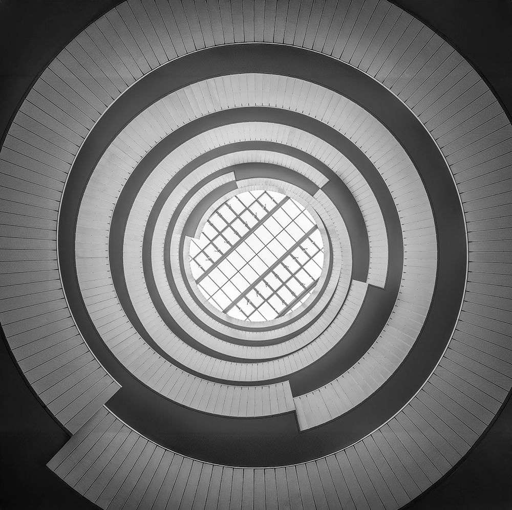 Spiral staircase inside a modern building art print by Assaf Frank for $57.95 CAD