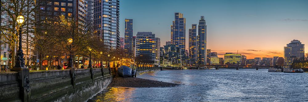 London cityscape over Thames river in evening art print by Assaf Frank for $57.95 CAD