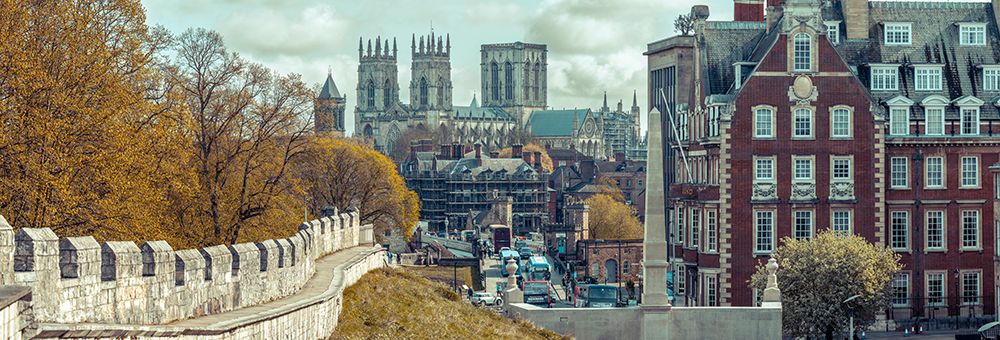 Yorkshire cityscape with medieval city walls art print by Assaf Frank for $57.95 CAD