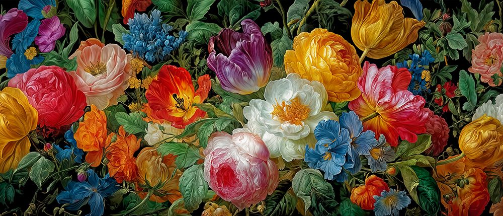 Multicolored flowers art print by Assaf Frank for $57.95 CAD