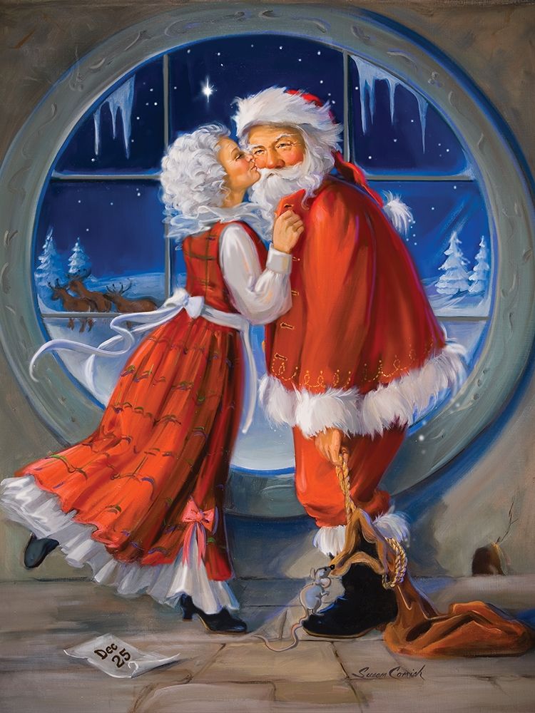 Mrs. Claus Kiss art print by Susan Comish for $57.95 CAD