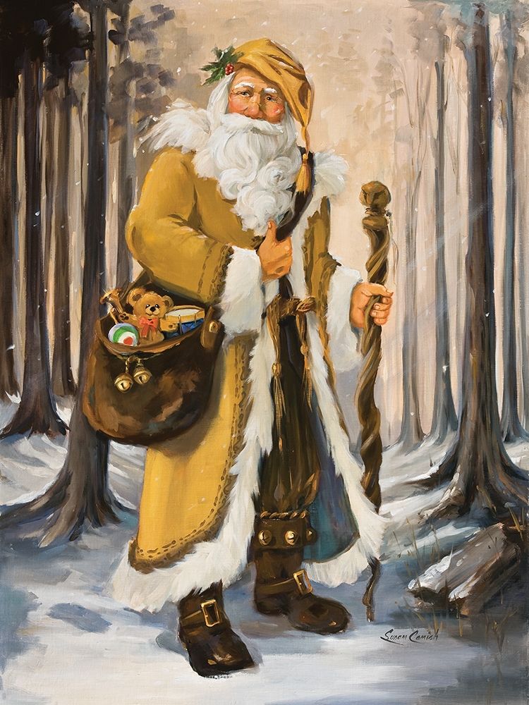 Golden Santa art print by Susan Comish for $57.95 CAD