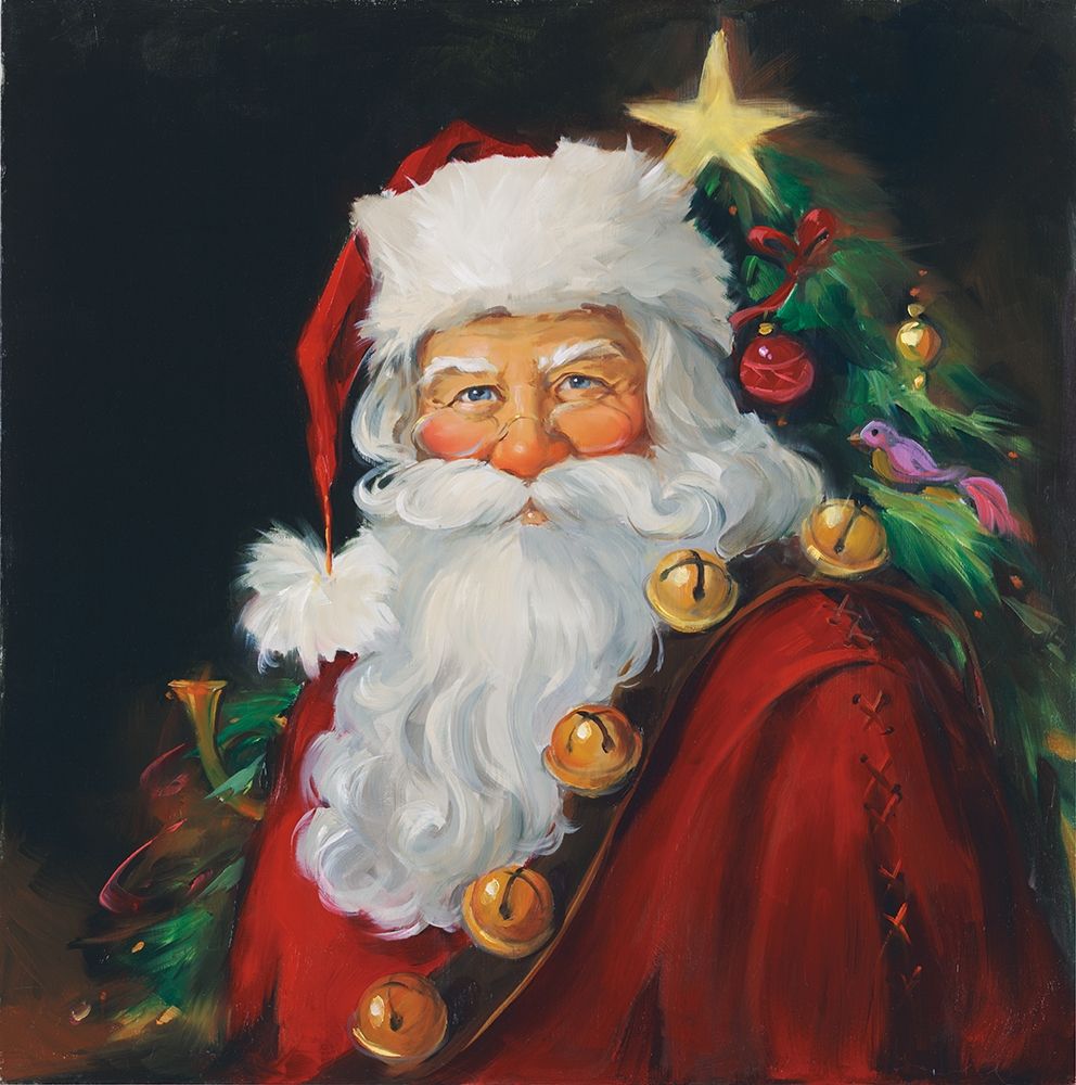 Sparkling Santa art print by Susan Comish for $57.95 CAD