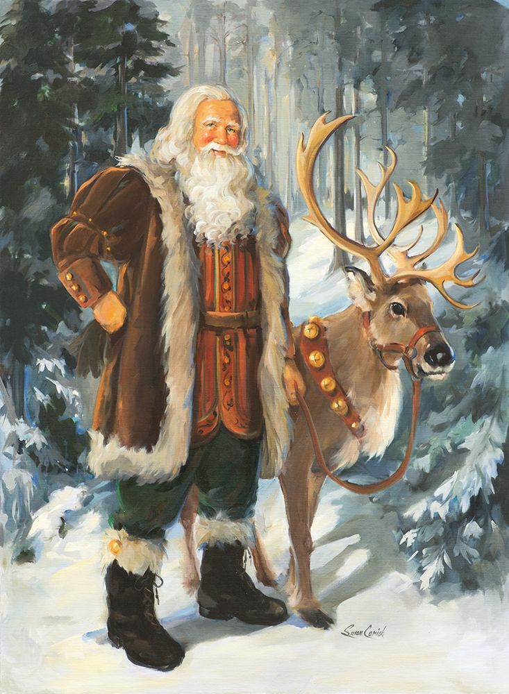 Woodland Santa art print by Susan Comish for $57.95 CAD