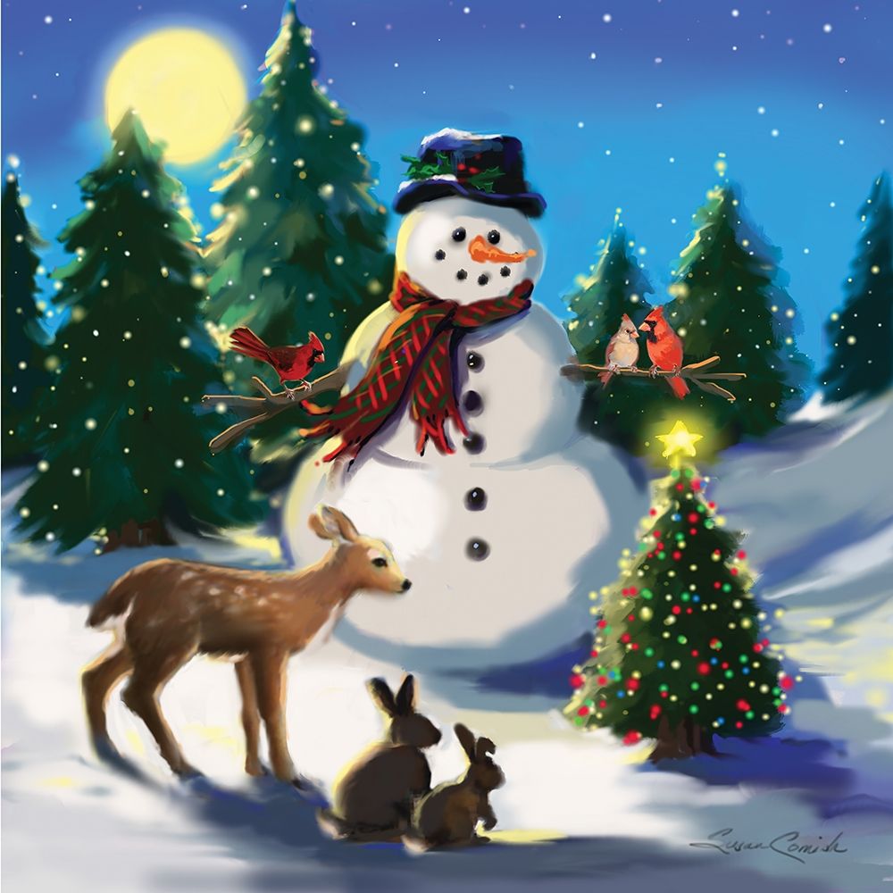 Snowman and Friends art print by Susan Comish for $57.95 CAD