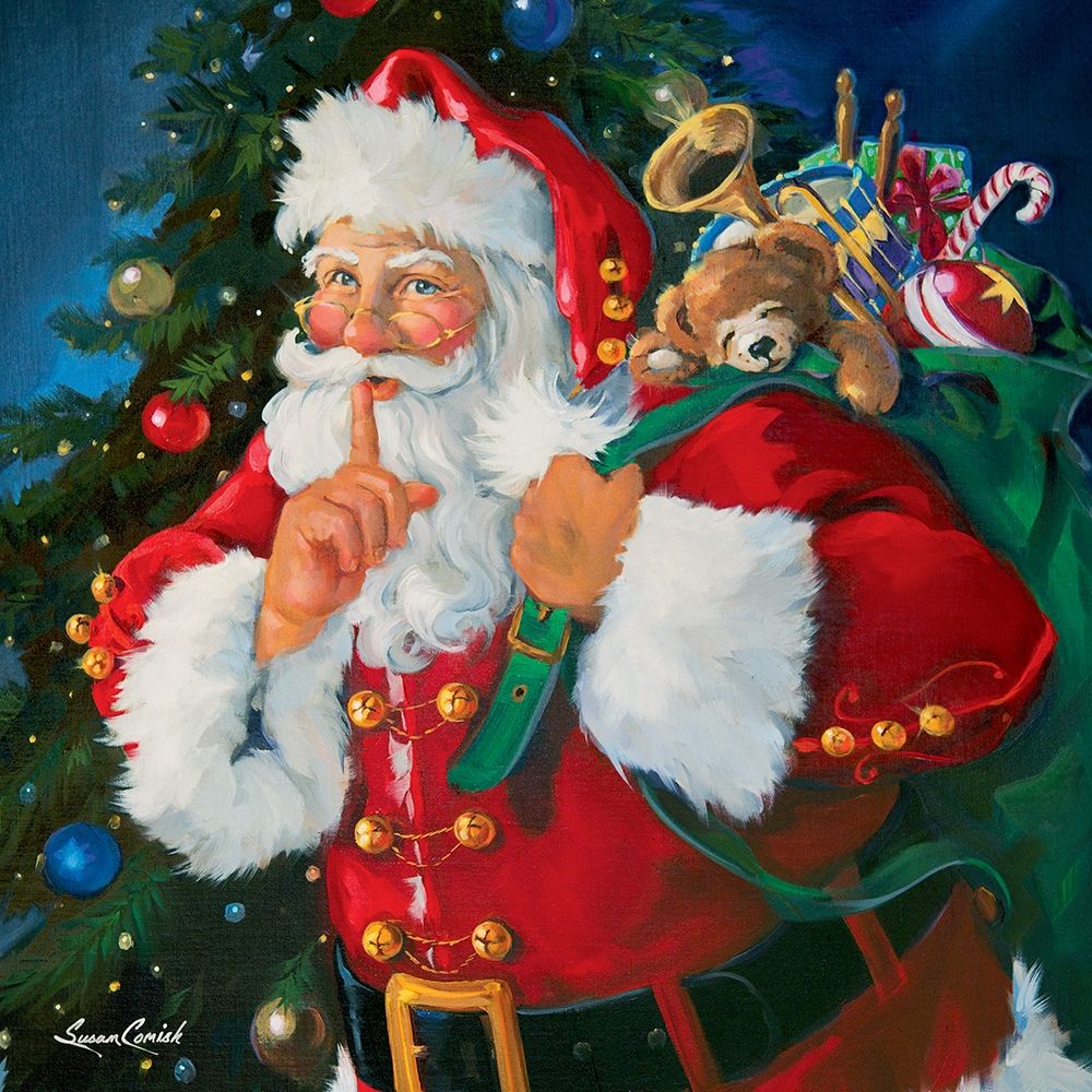 Shhh Santa art print by Susan Comish for $57.95 CAD