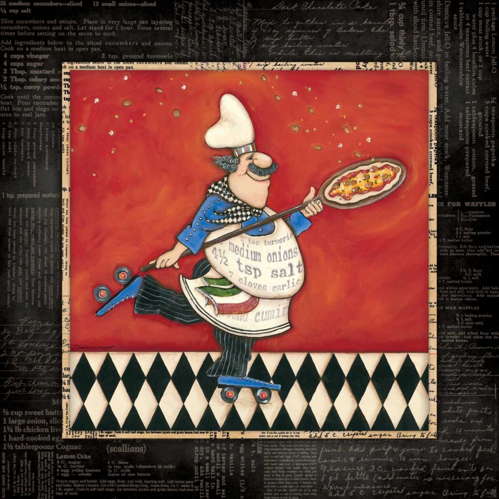 Roller Pizza Chef art print by Stephanie Marrott for $57.95 CAD