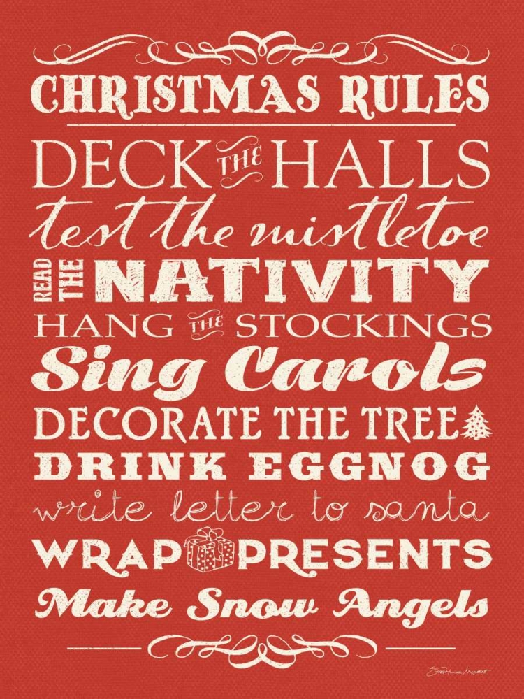 Christmas Rules I art print by Stephanie Marrott for $57.95 CAD