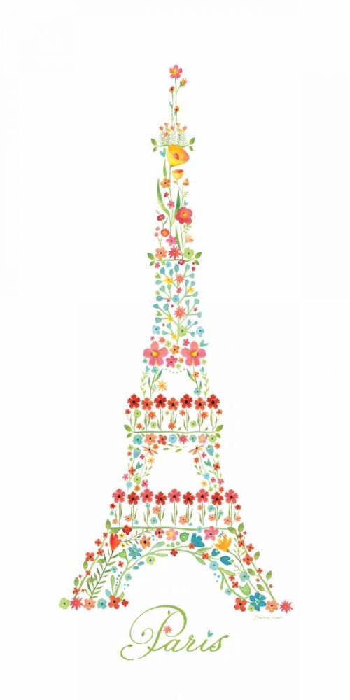 Eiffel Tower in Flowers I art print by Stephanie Marrott for $57.95 CAD