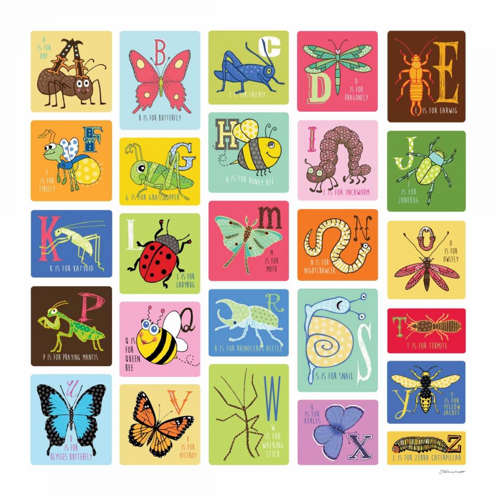 Bug Alphabet III art print by Stephanie Marrott for $57.95 CAD