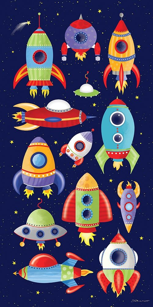 Rocket Shopping art print by Stephanie Marrott for $57.95 CAD