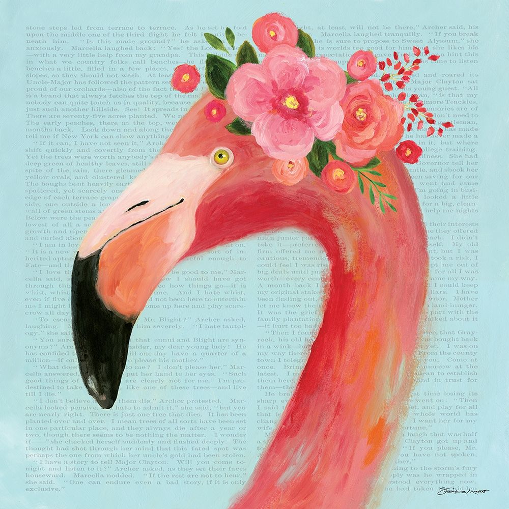 Flamingo Flower Face art print by Stephanie Marrott for $57.95 CAD