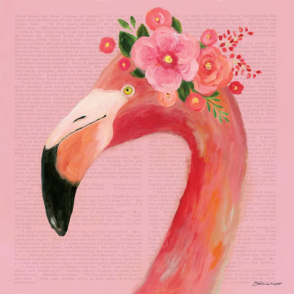 Flamingo Flower Face in Pink art print by Stephanie Marrott for $57.95 CAD