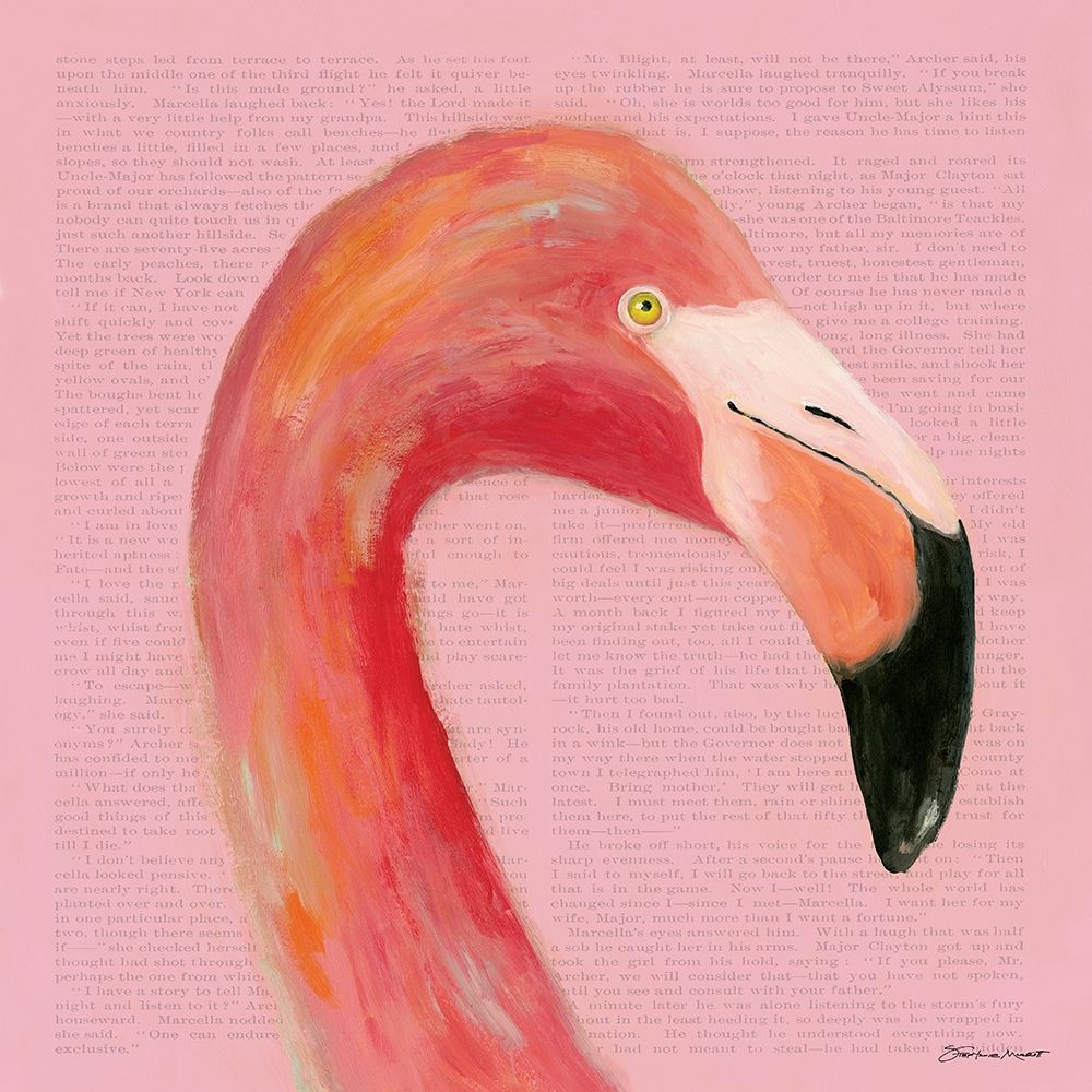 Flamingo Face in Pink art print by Stephanie Marrott for $57.95 CAD