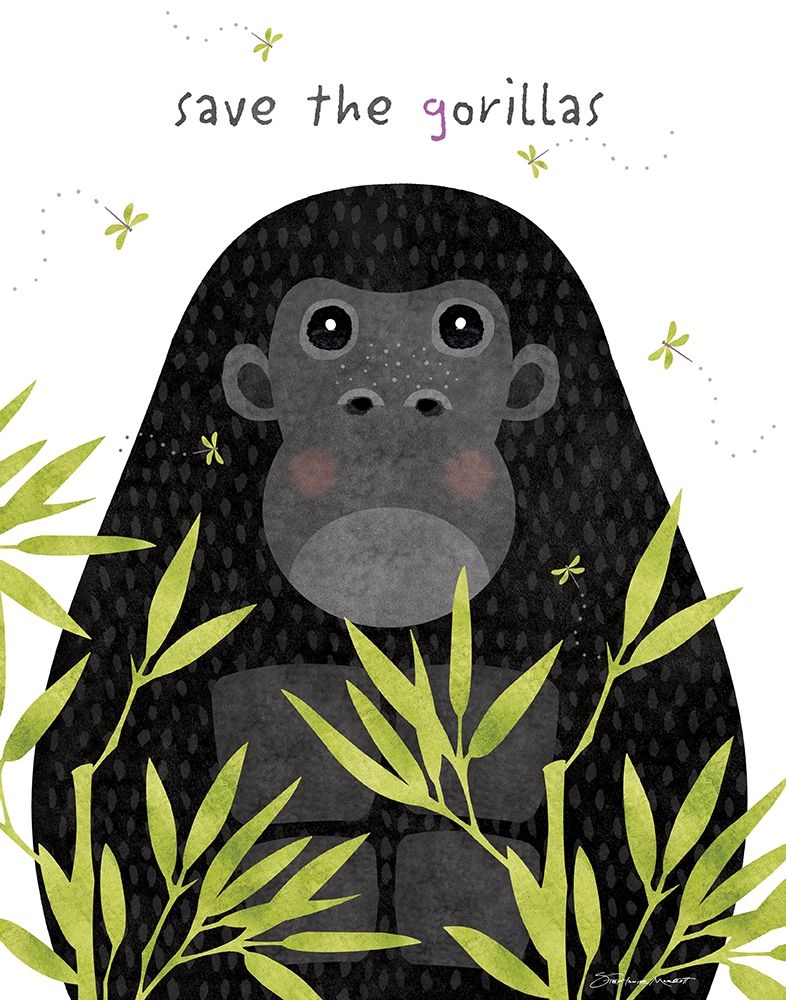 Save The Gorillas art print by Stephanie Marrott for $57.95 CAD
