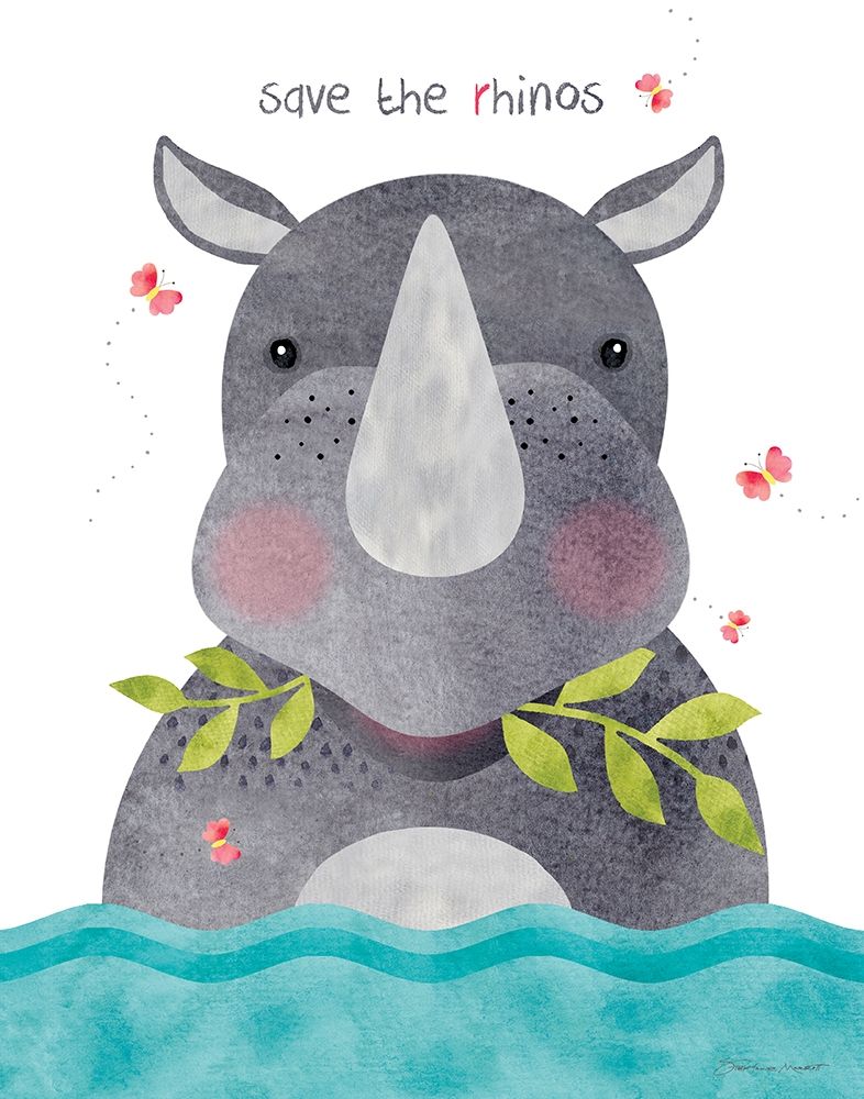 Save The Rhinos art print by Stephanie Marrott for $57.95 CAD