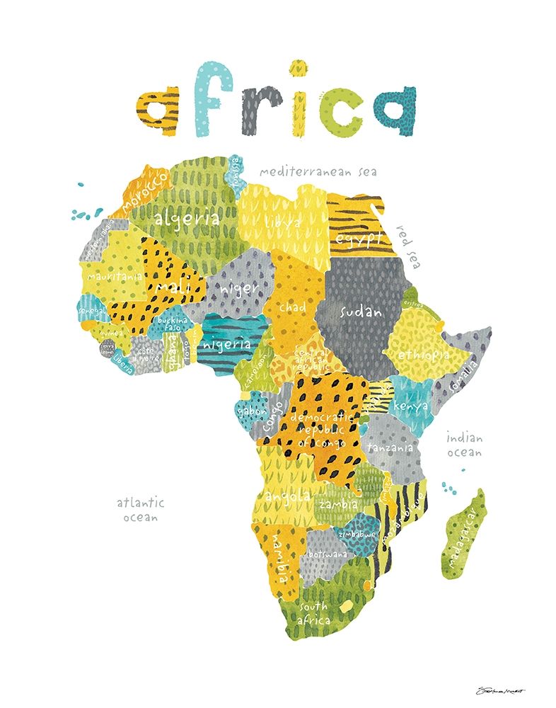 Map of Africa  art print by Stephanie Marrott for $57.95 CAD