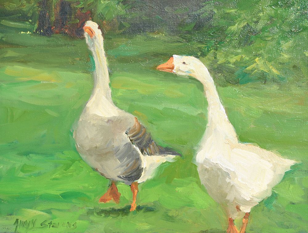 Geese Stroll art print by Allayn Stevens for $57.95 CAD