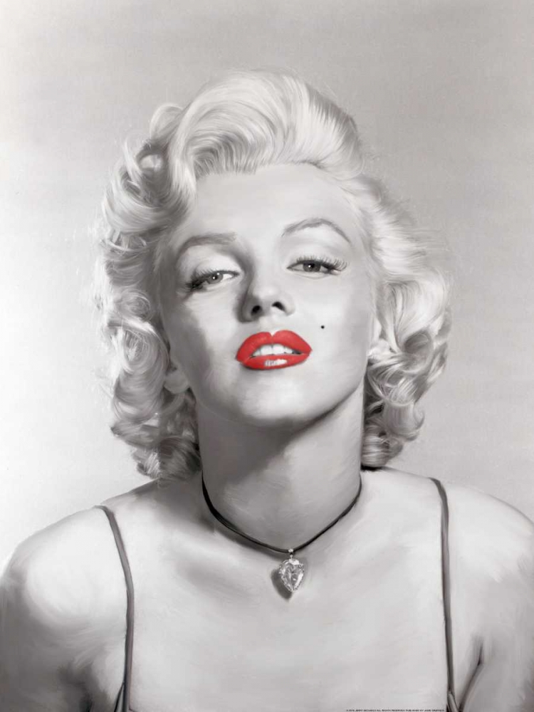 Look Of Love Red Lips In Gray art print by Jerry Michaels for $57.95 CAD